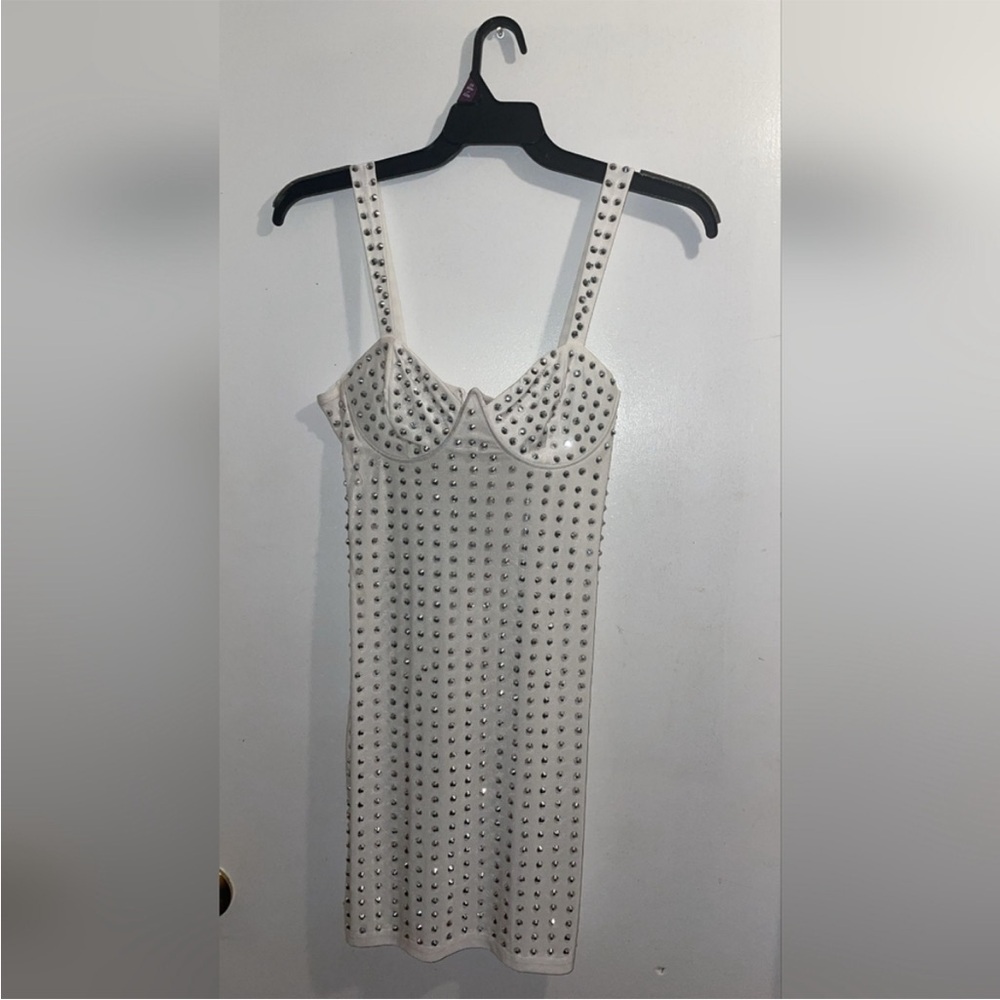 Fashion Nova White Studded Mini Dress - Picture 6 of 6